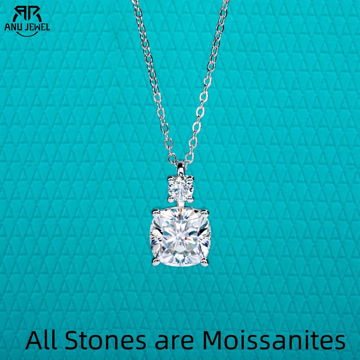 Ansi Chain - AnuJewel 2ct/2.5ct ตัด Moissanite จี้คลาสสิกสร้อยคอ 925