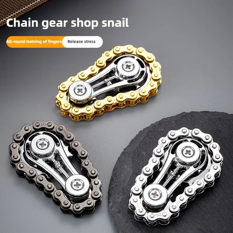 Chain Sprocket Set - เฟืองหมุนแบบใหม่ ฟลายวีล ฟิงเกอร์สปินเนอร์ แก้เครียด ลดความวิตกกังวล ของเล่นโลหะรูปโซ่จักรยาน