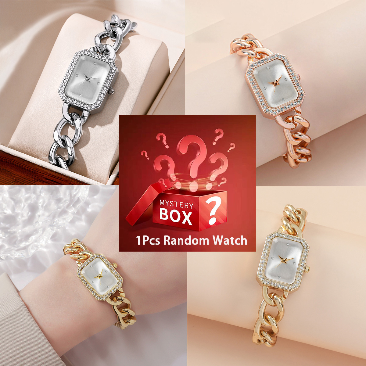 กล่องสุ่มประกอบด้วยนาฬิกาควอตซ - Steel Chain บทวิจารณ์และราคา