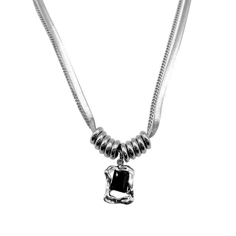 Layeredโซ่สแตนเลสChokerสร้อยคอ - Xcm Chain บทวิจารณ์และราคา
