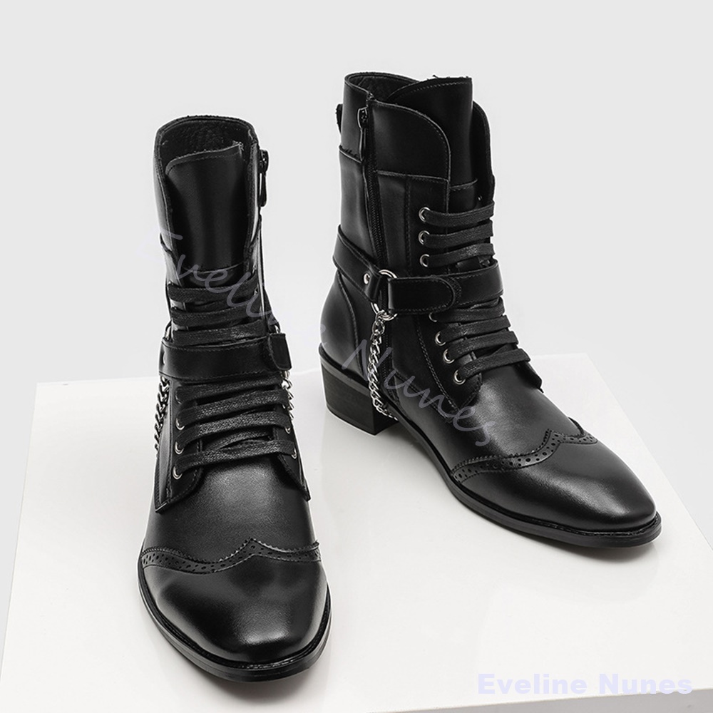 รองเท้าบูทคอมแบทสไตล์พังก์เมทั - Motorcycle Chain บทวิจารณ์และราคา