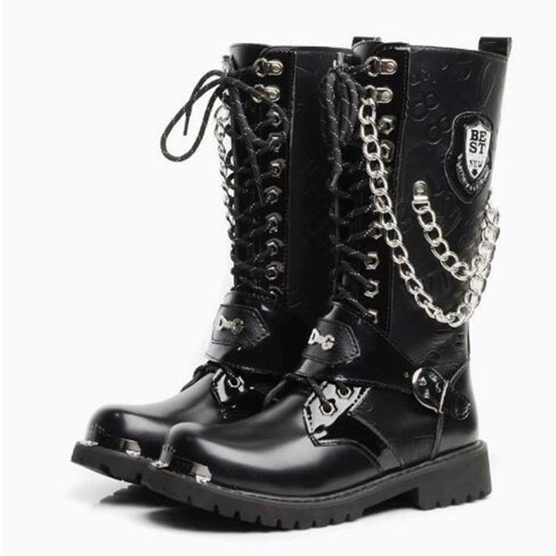 รองเท้าบูทมอเตอร์ไซค์แฟชั่นผู้ - Steel Chain บทวิจารณ์และราคา